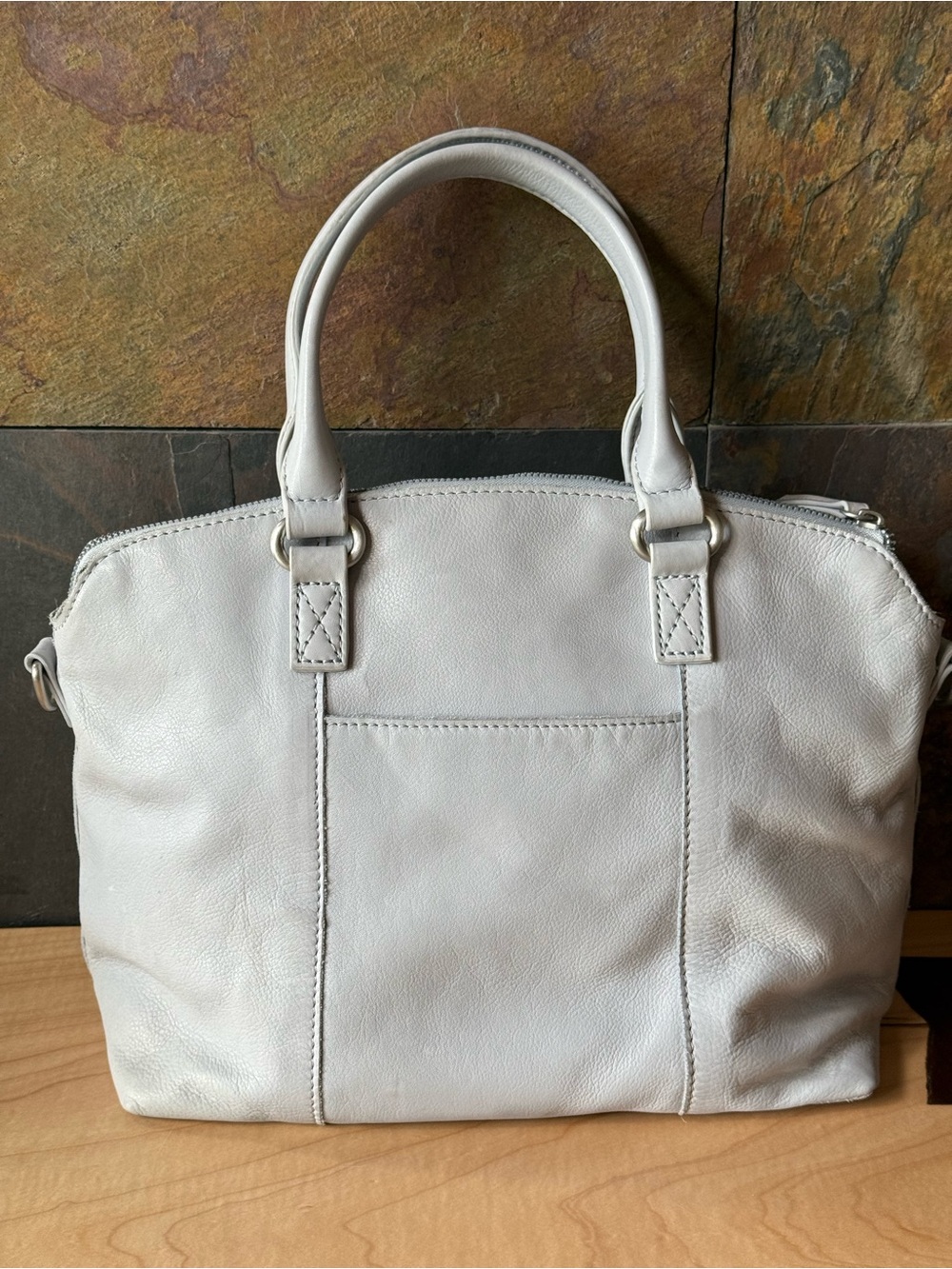 American Leather Brand Carrie Dome Satchel NWOT
Light gray blue. - Picture 7 of 16